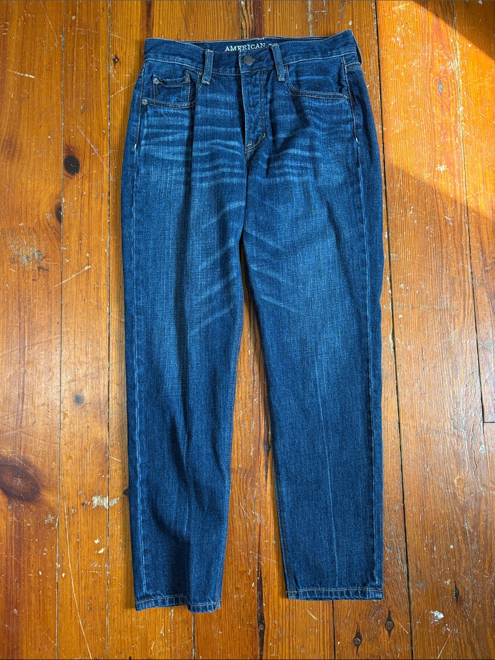 American Eagle Outfitters Dark Indigo Relaxed Vintage Hi-Rise Jeans Size 4